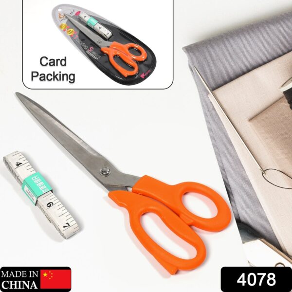 4078 Tailor Scissors And Measuring Tape High Quality Scissor With Flexible Measuring Tape For Tailor & Home Use Scissor