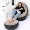 8062 Inflatable Sofa Lounge Chair Ottoman, Blow Up Chaise Lounge Air Sofa, Indoor Flocking Leisure Couch for Home Office Rest, Inflated Recliners Portable Deck Chair for Outdoor Travel Camping Picnic.