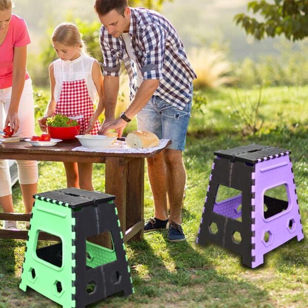 7050 1pc 18inch Folding Stool for Adults and Kids, Also For Kitchen Stepping With (Brown Box)