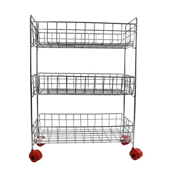 5360 Stainless Steel Fruit & Vegetable Stand Kitchen Trolley 3 TIER KITCHEN TROLLEY / Fruit Basket / Vegetable Stand for Storage / Onion potato rack for kitchen / Vegetable rack for kitchen