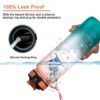 0325 Motivational Water Bottle with Straw & Time Marker, BPA-Free Tritan Portable Gym Water Bottle, Leakproof Reusable, Special Design for Your Sports Activity, Hiking, Camping