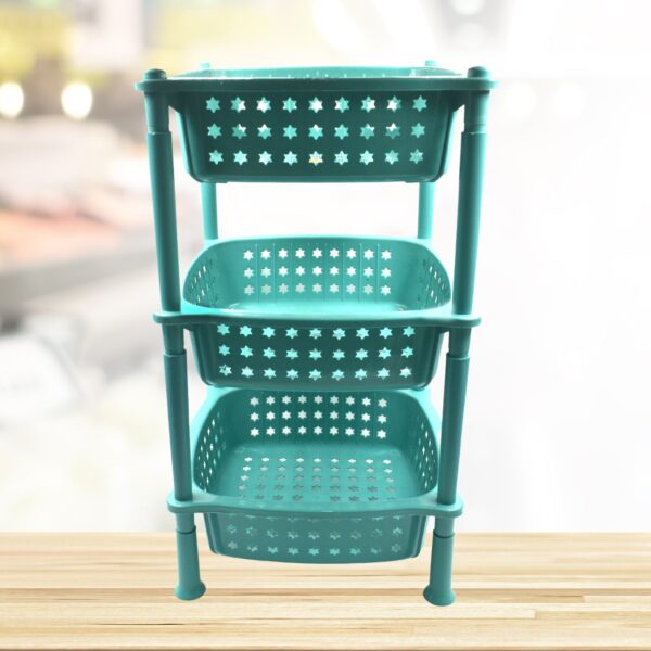 2588 3 layer round Kitchen Trolley Basket