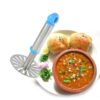 8123 Ganesh Potato/Pav Bhaji Masher with Plastic Handle, Silver & Plastic - Oval Pav Masher, Potato 1-Piece, Smasher Handle, Multicolor