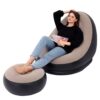 8062 Inflatable Sofa Lounge Chair Ottoman, Blow Up Chaise Lounge Air Sofa, Indoor Flocking Leisure Couch for Home Office Rest, Inflated Recliners Portable Deck Chair for Outdoor Travel Camping Picnic.