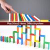 4439 120Pc Dominoes Blocks Set Multicolor Wooden Toy Building Indoor Game Toy.