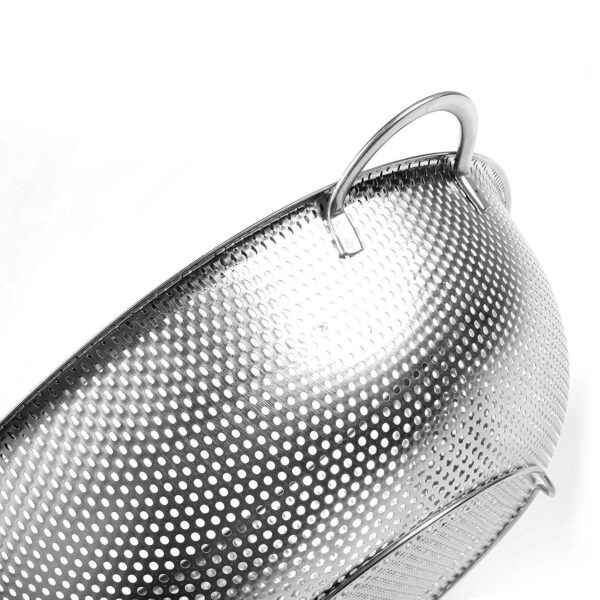 2914 Stainless Steel Rice Vegetables Washing Bowl Strainer Collapsible Strainer.