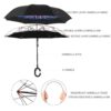 6211 Plain design Windproof Upside Down Reverse Umbrella with C-Shaped Handle