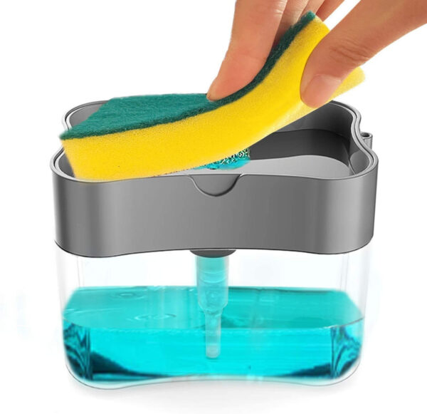 1264 2-in-1 Liquid Soap Dispenser on Countertop with Sponge Holder