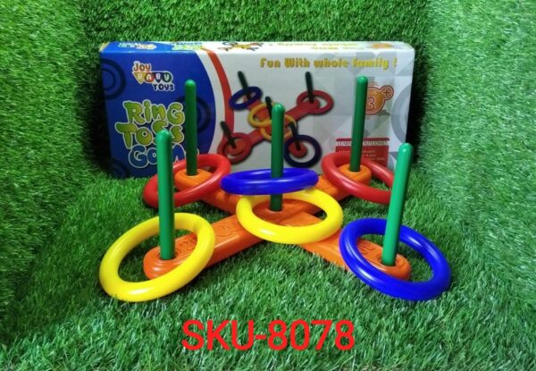 8078 13 Pc Ring Toss Game widely used by children’s and kids for playing and enjoying purposes and all in all kinds of household and official places etc.