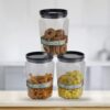 2299 Air Tight Kitchen Storage Container for Rice | Dal | Atta, BPA-Free, Flour | Cereals | Snacks | Stackable | Modular, Round. (Approx - 1100Ml, Set of 6pcs)