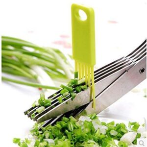 1563 Multifunction Vegetable Stainless Steel Herbs Scissor with 5 Blades