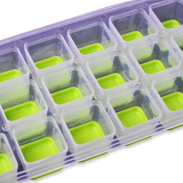 7169  18 Cavity Pop Up Ice Cube Tray Easy Release Flexible Silicone Bottom Ice Tray , Stackable Ice tray, 100% BPA Free, Food Grade for Freezer