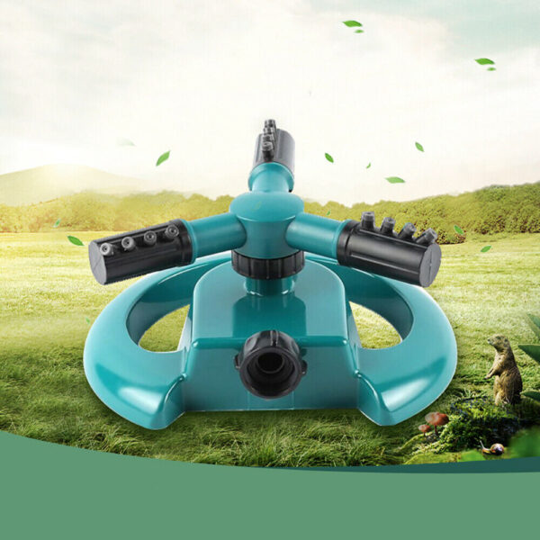 1677 3 Arm 360Â° Sector Rotating Water Sprinkler Garden Pipe Hose Irrigation Yard