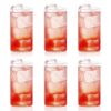 2343 Heavy unbreakable Stylish Plastic Clear look fully Transparent Glasses Set 330ml (6pcs)