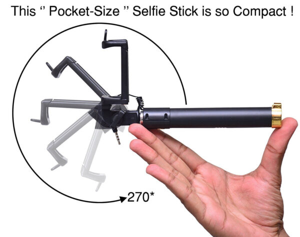 1347 Selfie Sticks Box with Aux Wire for All Smart Phones