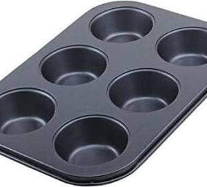 2210 Non-Stick Reusable Cupcake Baking Slot Tray for 6 Muffin Cup